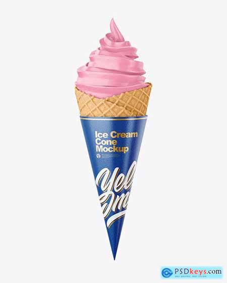 Download Ice Cream Cone With Waffle Mockup 64044 Free Download Photoshop Vector Stock Image Via Torrent Zippyshare From Psdkeys Com