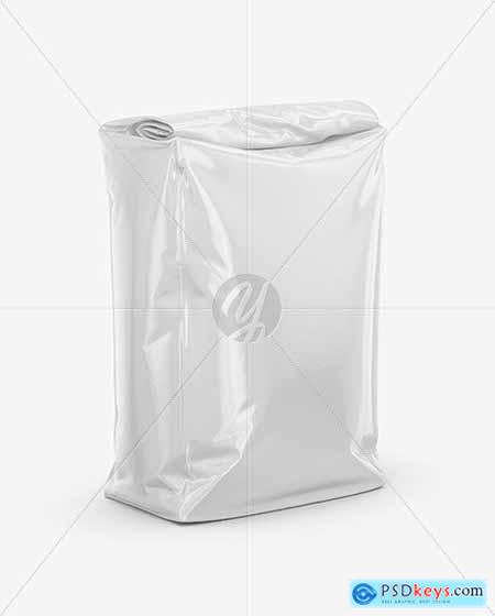 Glossy Food Bag Mockup - Half Side View 64014