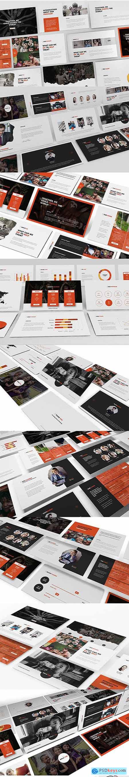 Charity Powerpoint Template Free Download Photoshop Vector Stock 