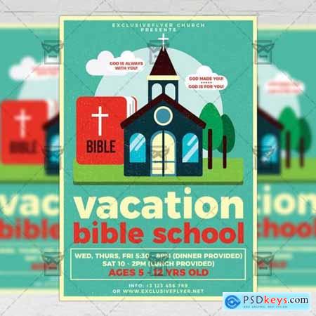 Vacation Bible School Flyer - Church A5 Template
