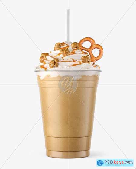 Coffee Cup Topped with Popcorn & Pretzel Mockup 64068