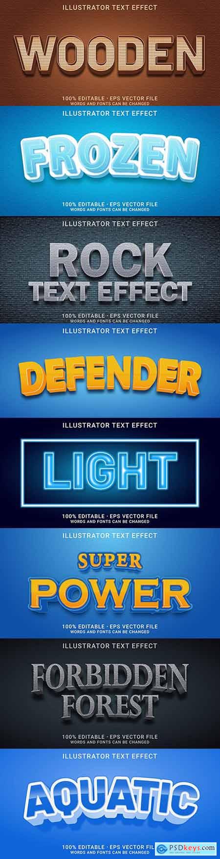 Editable font effect text collection illustration design 150