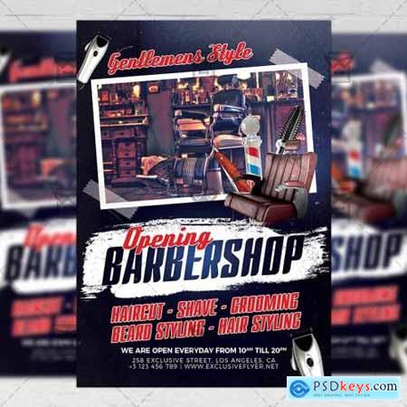 Barber Shop Opening - Business A5 Flyer Template
