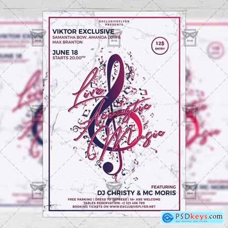 Live Acoustic Music - Club A5 Flyer Template