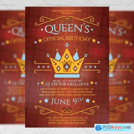 Queens Official Birthday Flyer - Community A5 Template