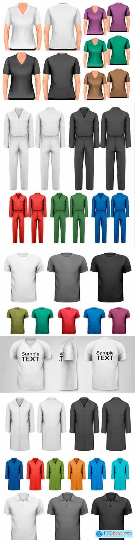 Black and white and colored mens T-shirts and workwear