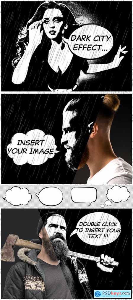 Download Black and White Comic Book Effect Mockup 366798880 » Free ...