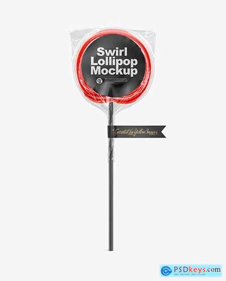 Swirl Lollipop with Flag Label Mockup 63935