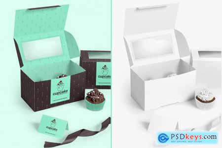Designcuts - Cupcake Box Packaging Mockups Bundle