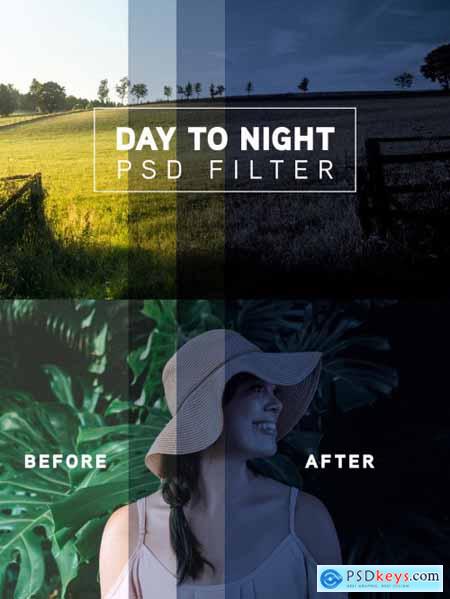Photo Day to Night Filter Mockup 366811023