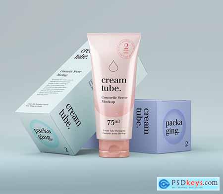 Cosmetic Psd Cream Tube Mockup Vol2