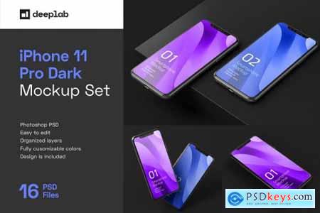 Dark iPhone 11 Pro Dark Mockup 5212746