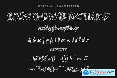 Epstein Signature Handwritten Handmade Font