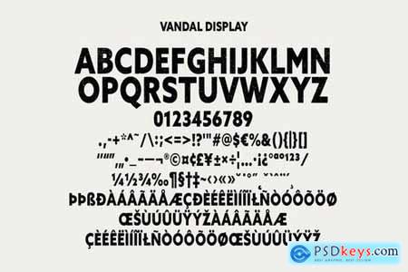 Vandal Display Font All Caps Sans Serif Typeface