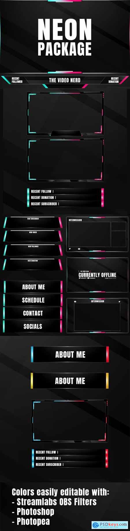 NEON Overlay PSD Package