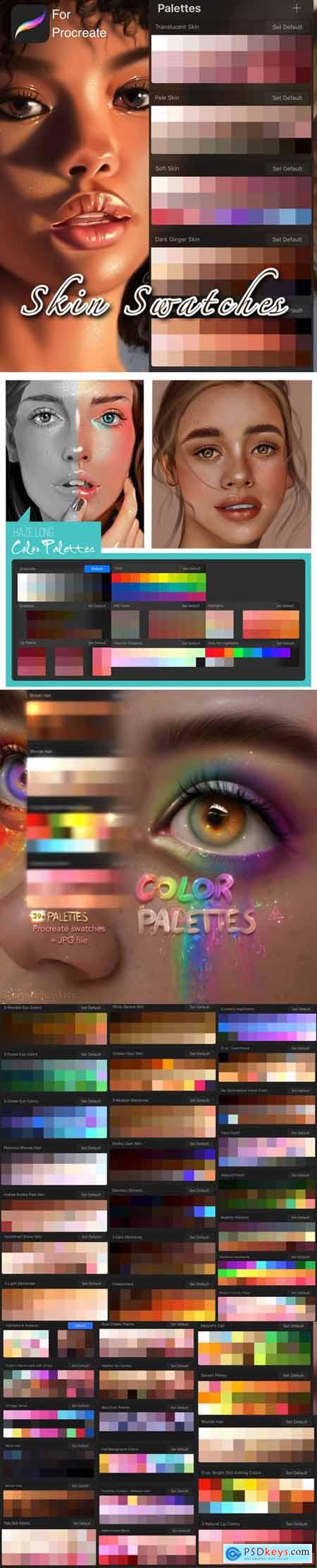 50+ Skin & Painting Portraits Swatches for Procreate