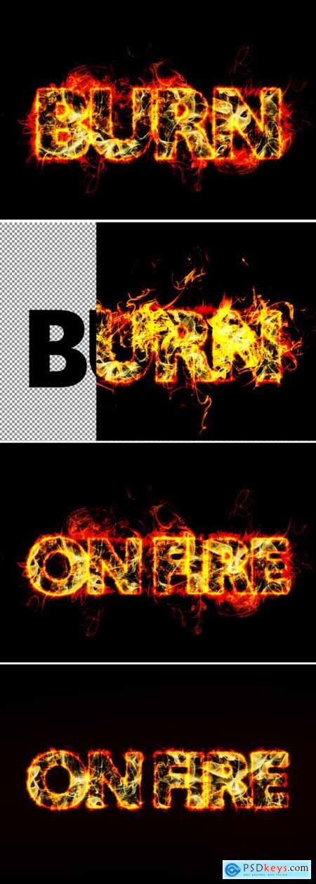 Realistic Burning Fire Text Effect Mockup 367557377