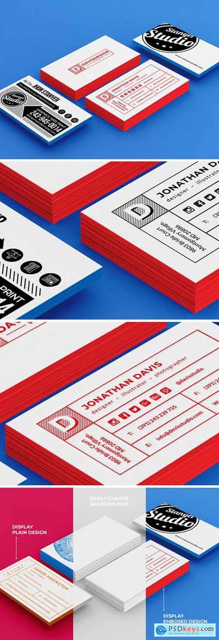 Pack of Business Cards PSD Mockup
