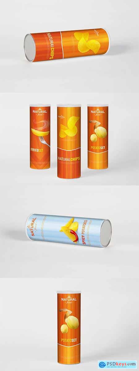 Cylindrical Chips Brand Mock Up