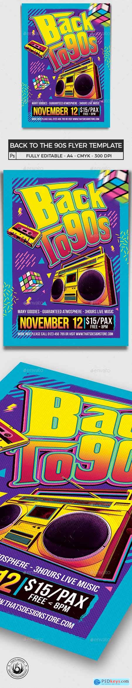 Back to the 90s Flyer Template 24483939
