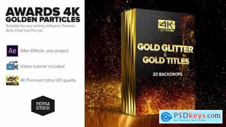 Awards 4K Golden Glitter Particles Titles 24982436