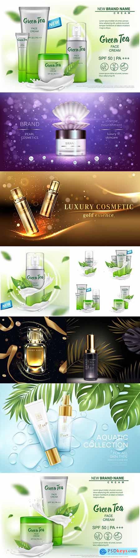 Cosmetic product advertising for magazine packaging design