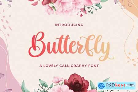 Butterfly - Lovely Calligraphy Font 5209535