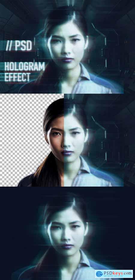 Photo Hologram Effect Mockup 368094381