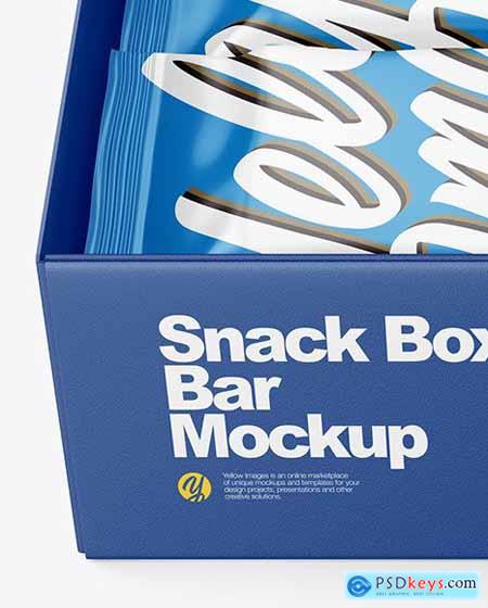 Paper Box with Snack Bars Mockup 64208