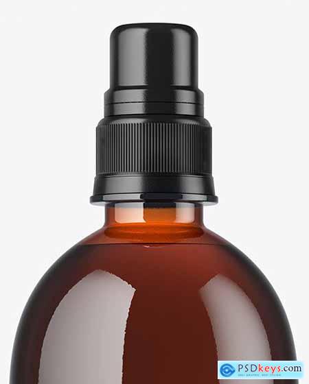 Amber PET Bottle with Sport Cap Mockup 64306