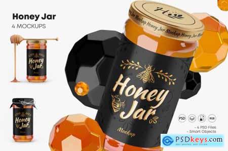 Honey Glass Jar Mockup Set