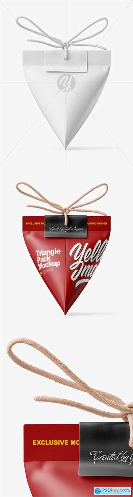 Triangle Matte Paper Packaging With Rope Bow Mockup 64559