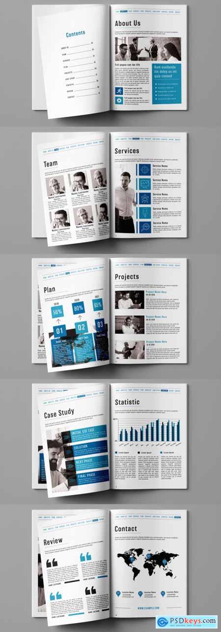 Company Profile Brochure with Blue Accents 259579246