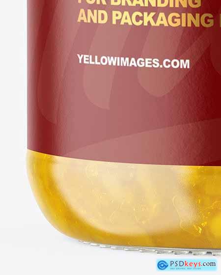 Clear Glass Jar with Pineapple jam Mockup 64728
