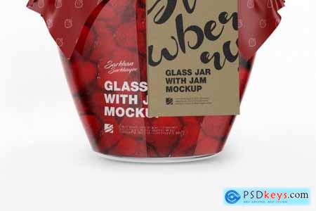 Glass Strawberry Jam Jar with Mockup 5134260