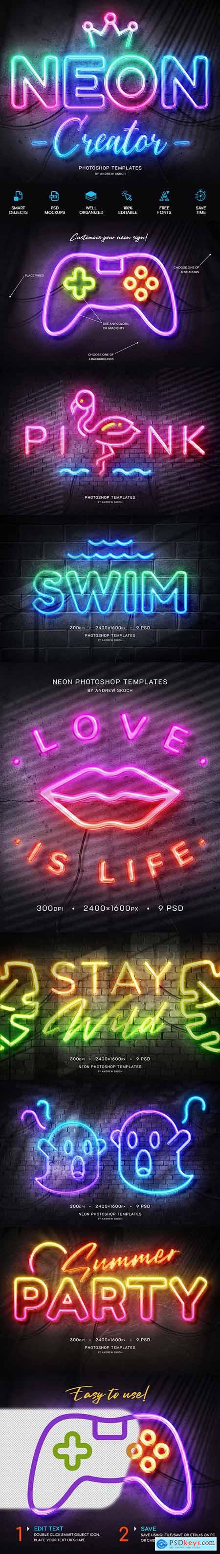 Neon Wall Sign Templates 27858499