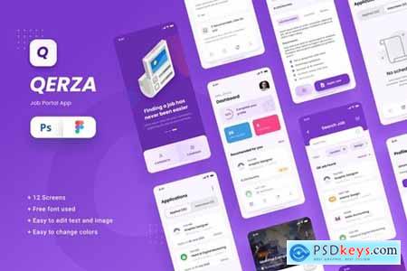 Job Portal iOS App Design UI Figma & PSD Template