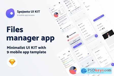 File manager app UI KIT - 9 iPhone templates