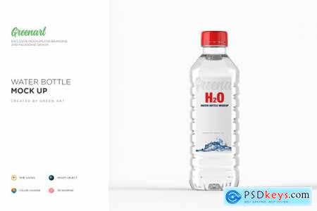 Plastic PET Bottle w Water Mockup 2738359
