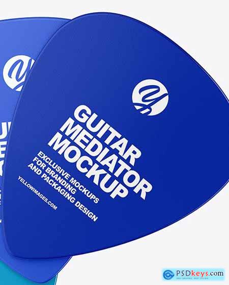 Three Plastic Standard Guitar Picks Mockup 63849