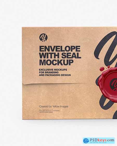 Kraft Envelope With Seal Mockup 64181