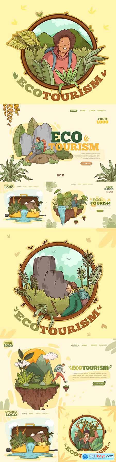 Eco tourism template landing page design