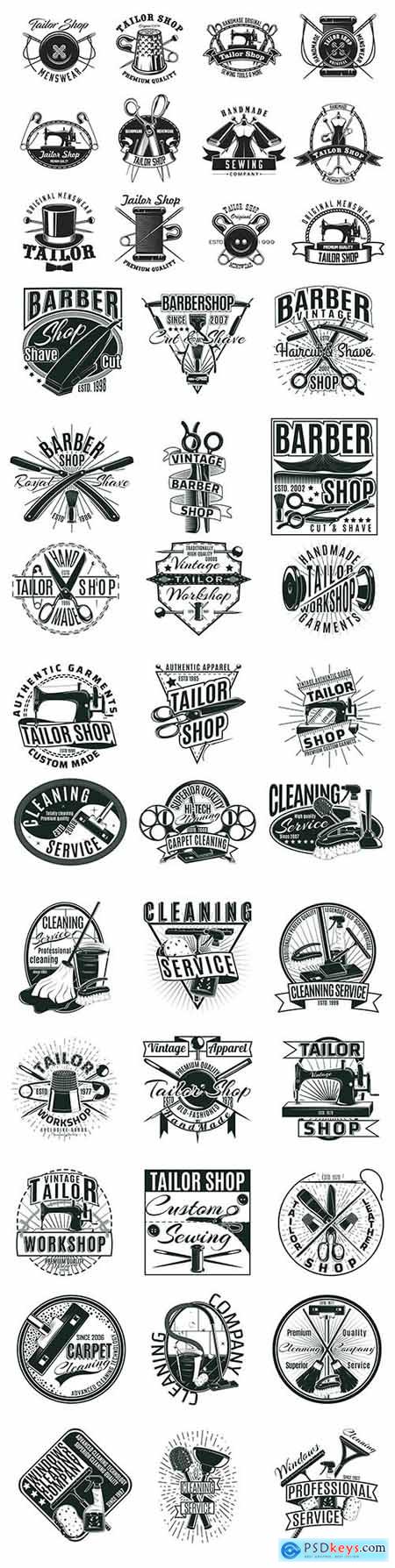 Vintage antique emblems and logos with text design 2