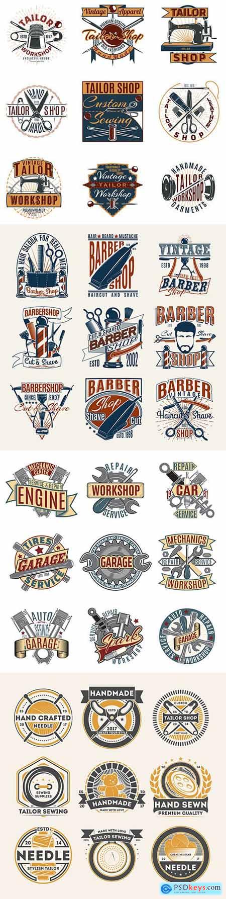 Vintage antique emblems and logos with text design