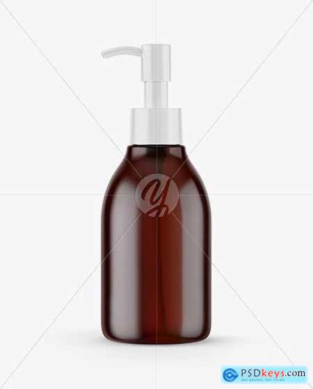 Amber Cosmetic Bottle with Pump Mockup 64223 » Free Download Photoshop