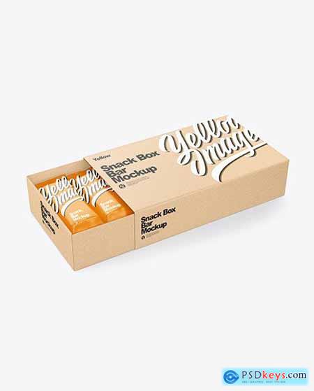 Kraft Paper Box with Snack Bars Mockup 64210