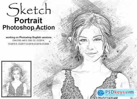 Sketch Portrait Photoshop Action 5203548