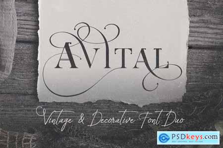 Avital Decorative Font Duo