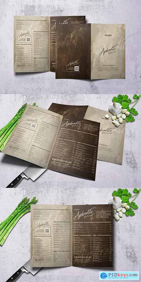 Vintage Style Bifold Menu - A4 and US Letter