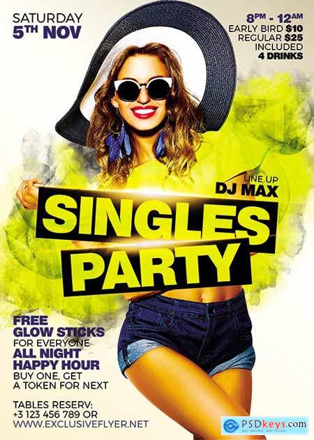 Singles Party Flyer - Club A5 Template